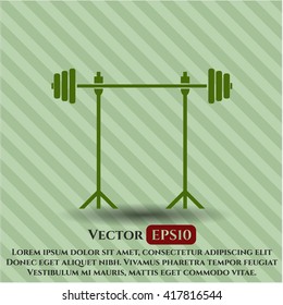Barbell on Rack icon or symbol
