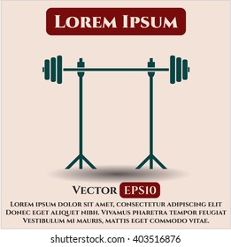 Barbell auf Rack Symbol, Vektorgrafik