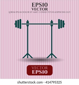 Ilustración del vector de icono Barbell en rack