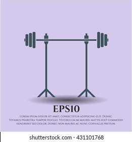 barbell on rack icon vector symbol flat eps jpg app
