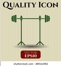 Barbell auf Rack, Vektorsymbol