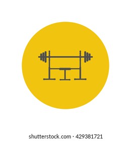 Barbell on a stand icon. Vector illustration
