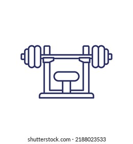 Barbell on the stand line icon