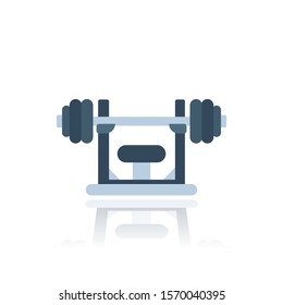 Barbell on the stand, vector icon