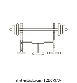Barbell on a stand on the white background. Vector illustration