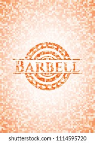 Barbell orange mosaic emblem