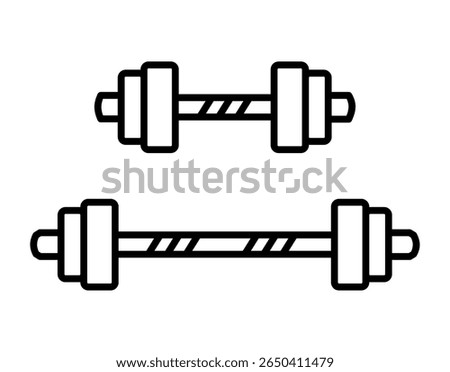 Barbell outline icon. Vector barbell icon.