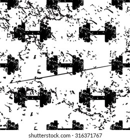 Barbell pattern, grunge, black image on white background