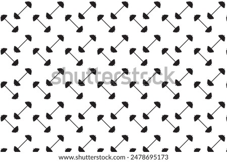 Barbell pattern isolated on white . Black Barbell pattern . Dumbbell pattern . Vector illustration