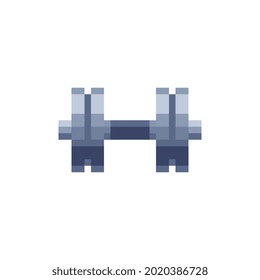 Barbell Pixel Kunstsymbol, einzelne Vektorgrafik, Design für Logo, Aufkleber, mobile App. Spiele-Objekte 8-Bit-Sprite.