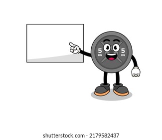 barbell plate illustration doing a presentation , character design