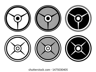 Barbell Plates Bundle Vector Illustration Silhouette