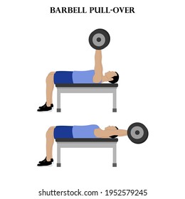 Barbell Pullover Exercise Workout Vector Illustration Stock Vector ...