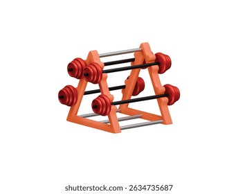barbell rack icon 3d illustration render
