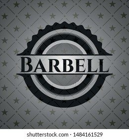 Barbell realistic dark emblem. Vector Illustration. Detailed.