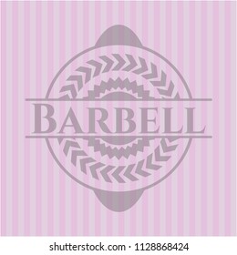 Barbell realistic pink emblem