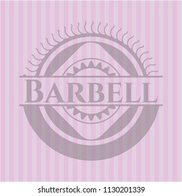 Barbell retro pink emblem