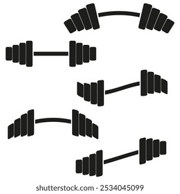 Symbol für Barbellensatz. Symbol für Gewichtheben. Turnhalle, Vektorgrafik. Heavyweight Design Collection.