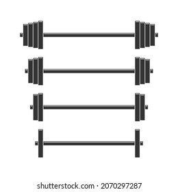 Barbell set from low weight to high vector illustration isolated on a white background in. Stock