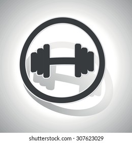 Barbell sign sticker, curved, with outlining and shadow