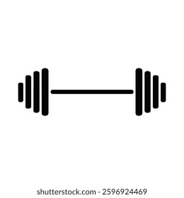 Barbell silhouette icon vector on white background