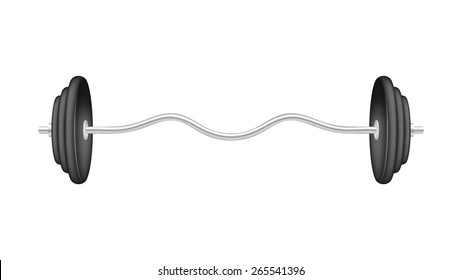 Barbell in silver and black design