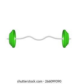 Barbell in silver and green design 