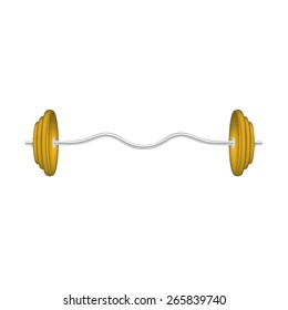 Barbell in silver and orange design 