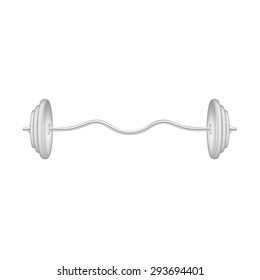 Barbell in silver and white design 