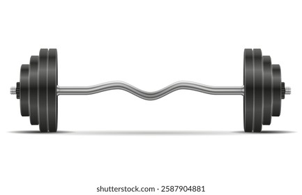 barbell for sports or fitness for muscle building stock cartoon vector illustration isolated on white background