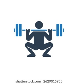 Ícone de exercício Barbell Squat isolado no fundo branco
