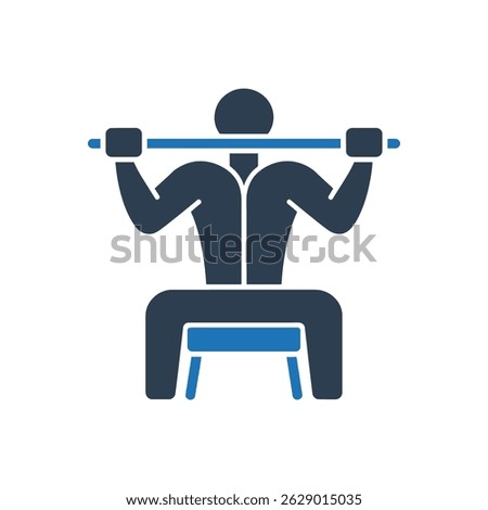 Barbell Squat Exercise Icon Isolated On White Background