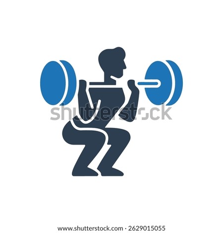 Barbell Squat Training Icon Isolated On White Background