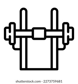 Barbell stand icon outline vector. Shop store. Fitness item