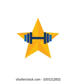 Barbell Star Logo Icon Design