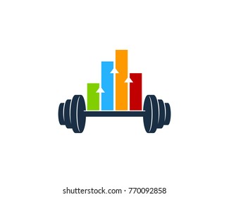 Barbell Stat Icon Logo Design Element