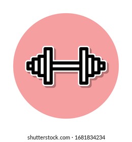 Barbell sticker icon. Simple thin line, outline vector of web icons for ui and ux, website or mobile application