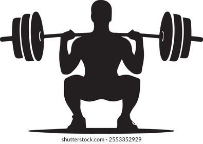 Barbell Strength Training CrossFit Vector Art