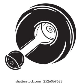 barbell style icon, Dumbbell barbell muscle lifting icon.
