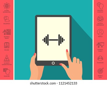 Barbell symbol icon