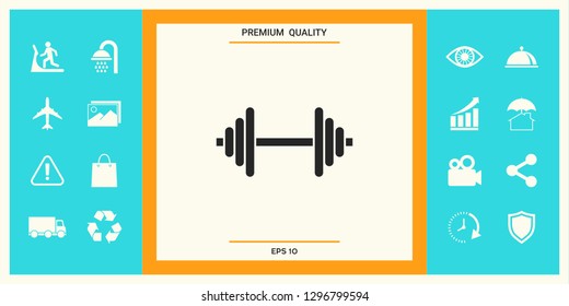 Barbell symbol icon. Graphic elements for your design