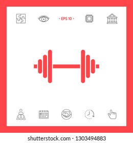 Barbell symbol icon. Graphic elements for your design