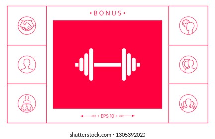 Barbell symbol icon. Graphic elements for your design