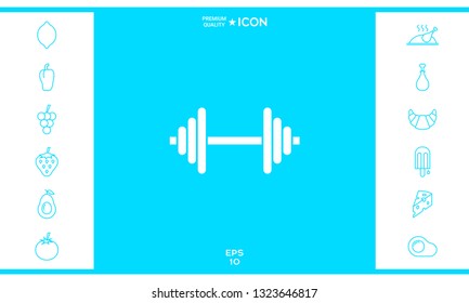Barbell symbol icon. Graphic elements for your design