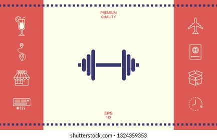 Barbell symbol icon. Graphic elements for your design