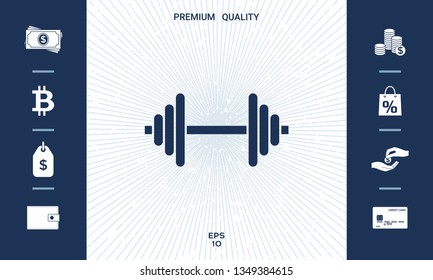 Barbell symbol icon. Graphic elements for your design