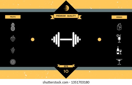 Barbell symbol icon. Graphic elements for your design