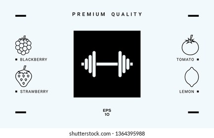 Barbell symbol icon. Graphic elements for your design