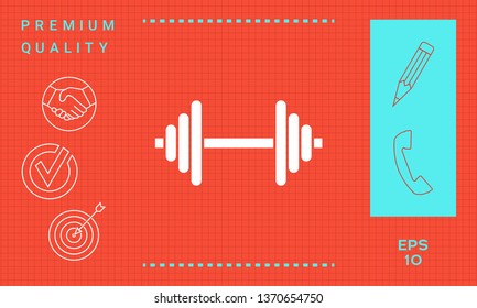 Barbell symbol icon. Graphic elements for your design