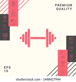 Barbell symbol icon. Graphic elements for your design